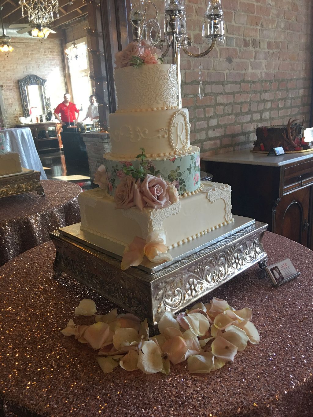 4 tier custom wedding cake